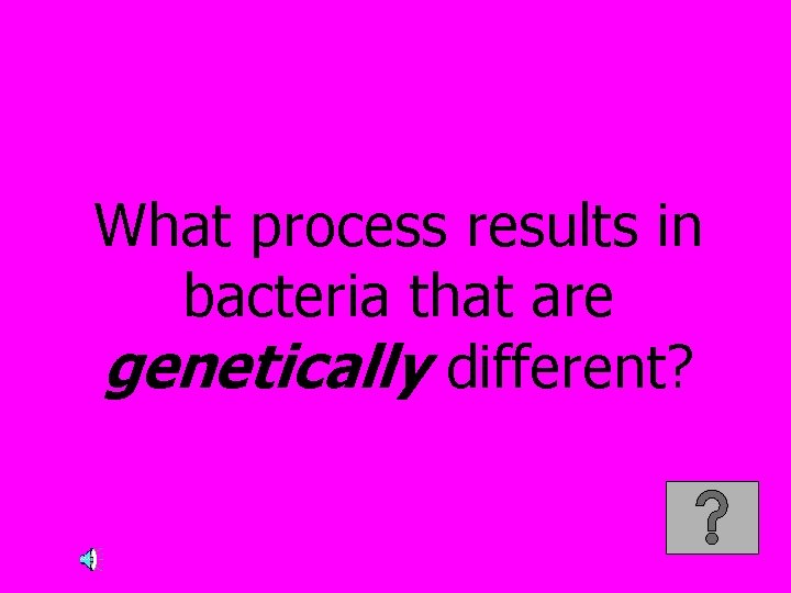 What process results in bacteria that are genetically different? 