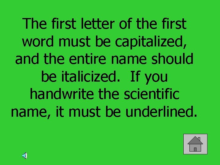 The first letter of the first word must be capitalized, and the entire name