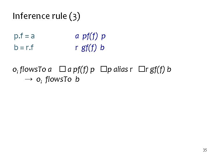 Inference rule (3) p. f = a b = r. f a pf(f) p