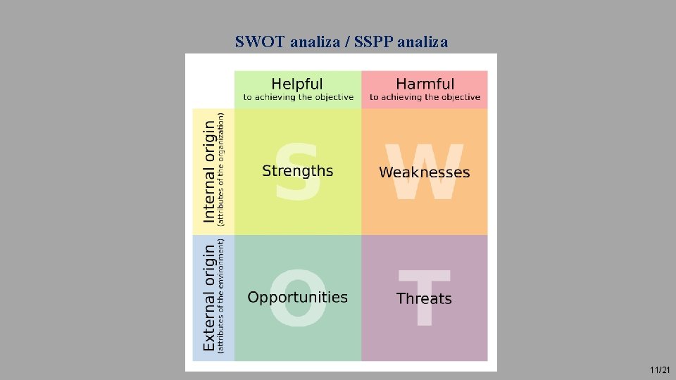 SWOT analiza / SSPP analiza 11/21 