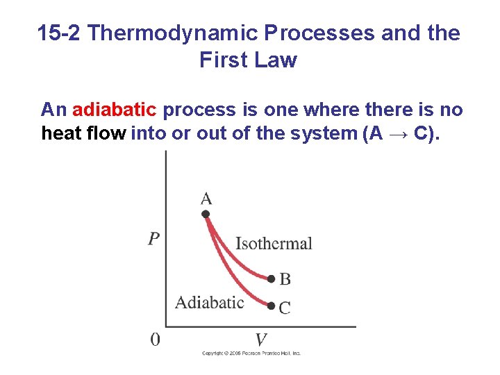 15 -2 Thermodynamic Processes and the First Law An adiabatic process is one where