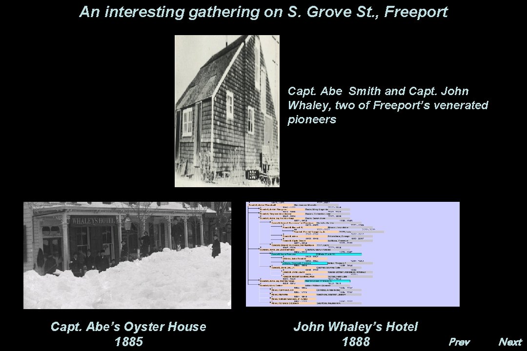 An interesting gathering on S. Grove St. , Freeport Capt. Abe Smith and Capt.