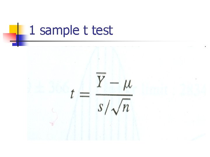 1 sample t test 