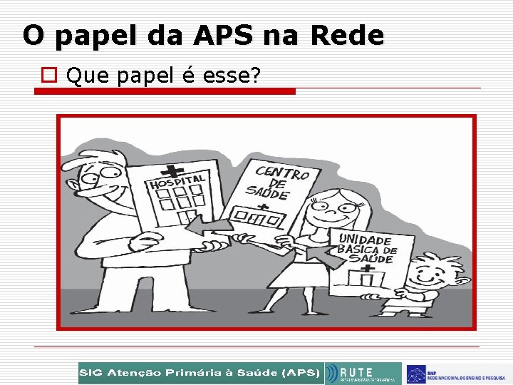 O papel da APS na Rede o Que papel é esse? 