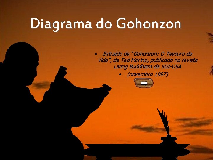 Diagrama do Gohonzon • Extraído de “Gohonzon: O Tesouro da Vida”, de Ted Morino,