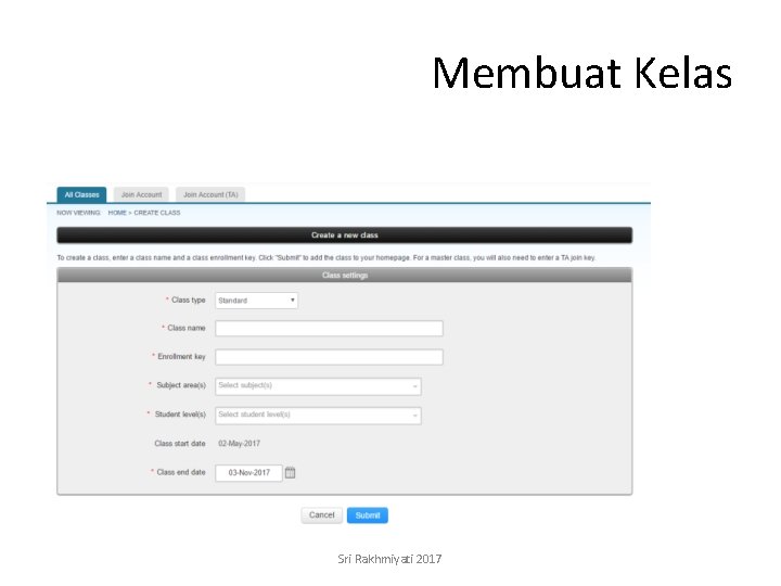 Membuat Kelas Sri Rakhmiyati 2017 