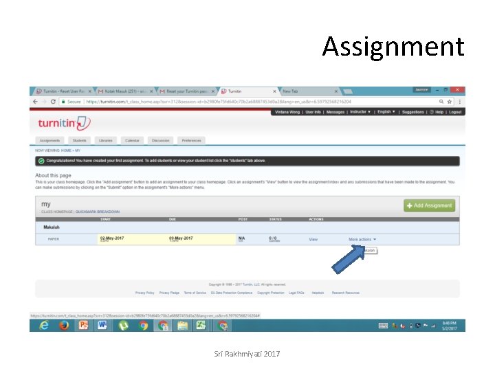 Assignment Sri Rakhmiyati 2017 