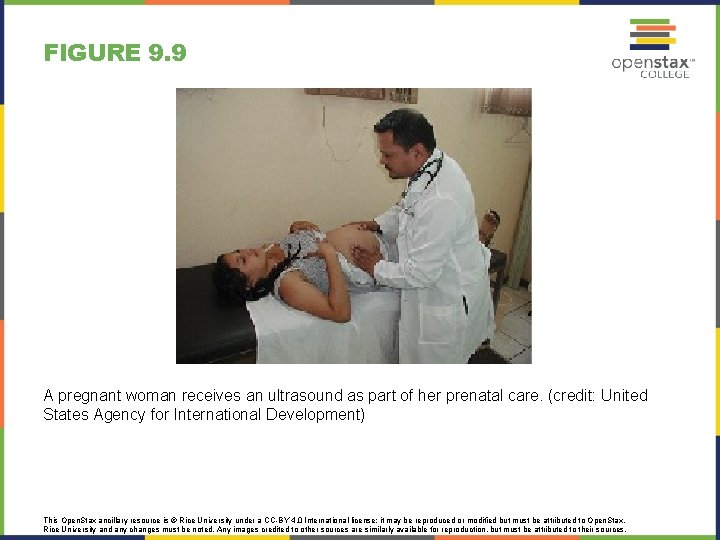 FIGURE 9. 9 A pregnant woman receives an ultrasound as part of her prenatal FIGURE 9. 9 A pregnant woman receives an ultrasound as part of her prenatal