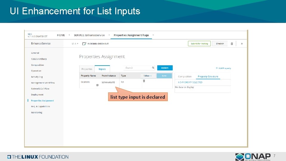 UI Enhancement for List Inputs SDWANSITE list type input is declared 7 
