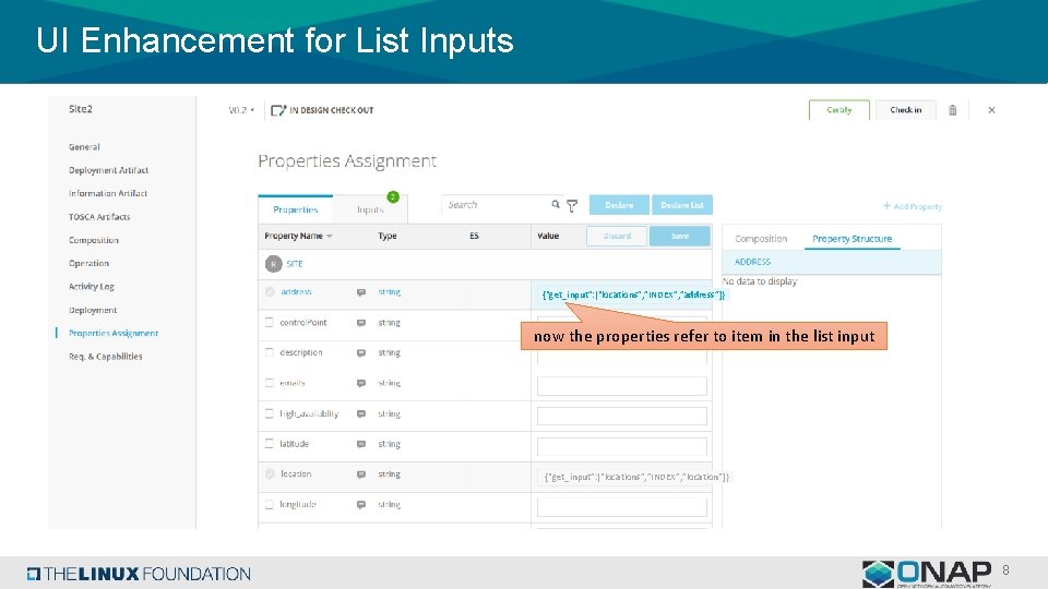 UI Enhancement for List Inputs {“get_input”: [“locations”, ”INDEX”, ”address”]} now the properties refer to