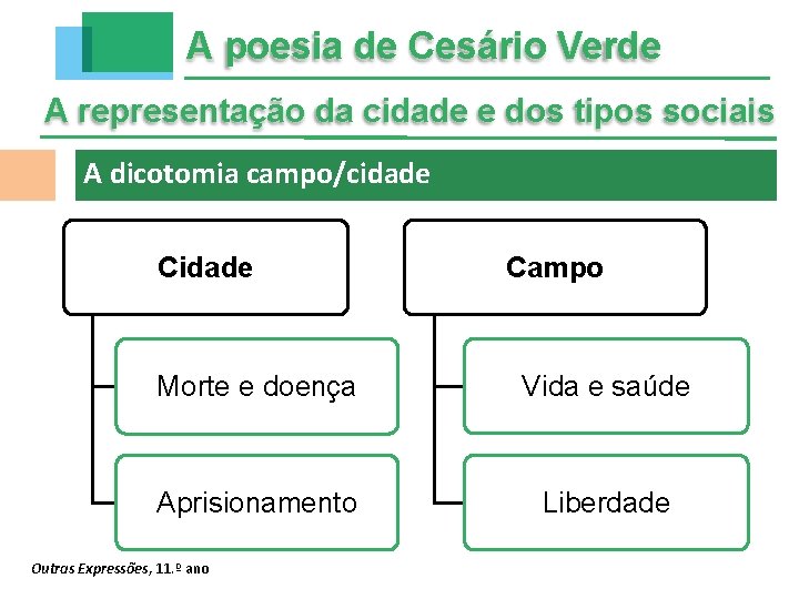 A poesia de Cesário Verde A representação da cidade e dos tipos sociais A