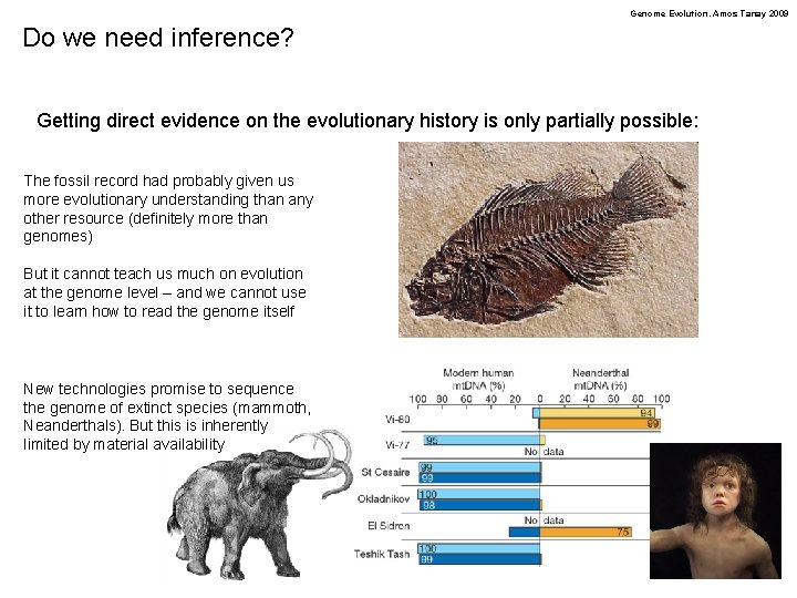 Genome Evolution. Amos Tanay 2009 Do we need inference? Getting direct evidence on the