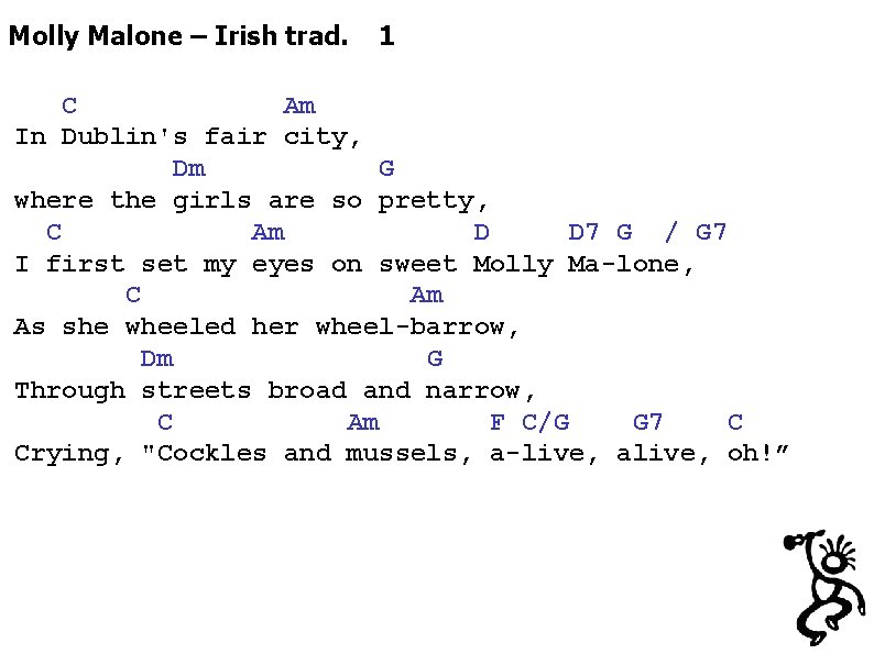 Molly Malone 34 Slow Waltz Verse C Am