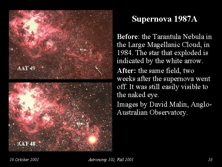 Supernova 1987 A Before: the Tarantula Nebula in the Large Magellanic Cloud, in 1984.