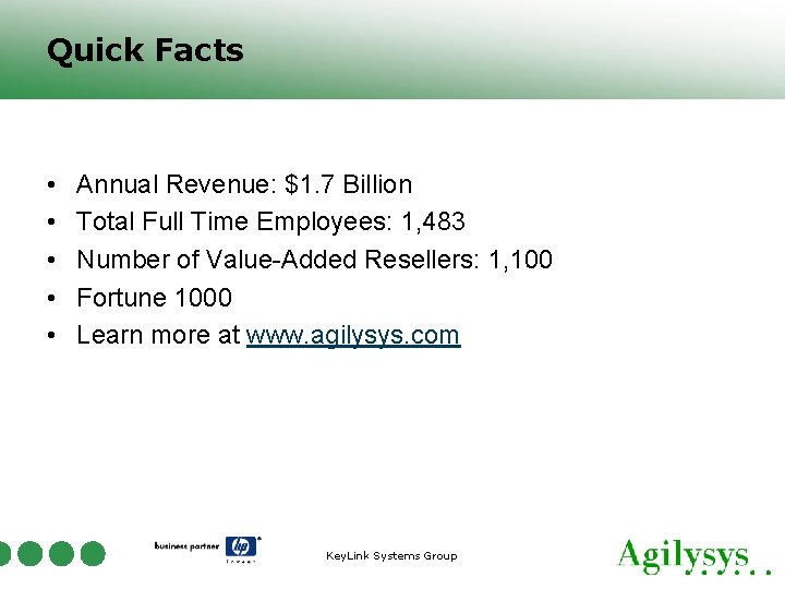 Quick Facts • • • Annual Revenue: $1. 7 Billion Total Full Time Employees: