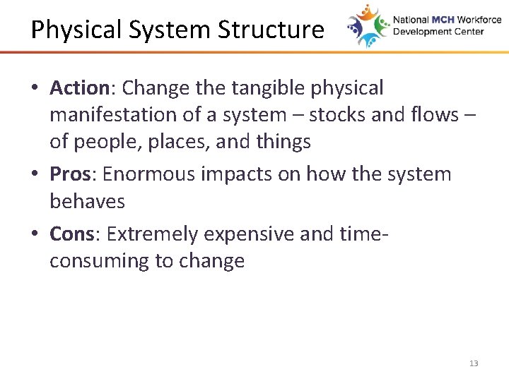 Physical System Structure • Action: Change the tangible physical manifestation of a system –