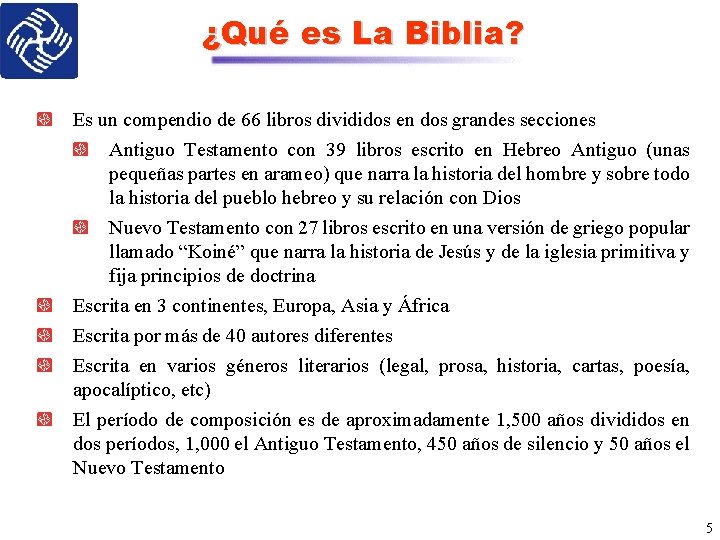 ¿Qué es La Biblia? Es un compendio de 66 libros divididos en dos grandes