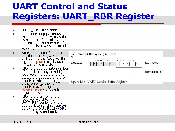 Microcomputer Systems 2 Universal Asynchronous Receiver Transmitter UART