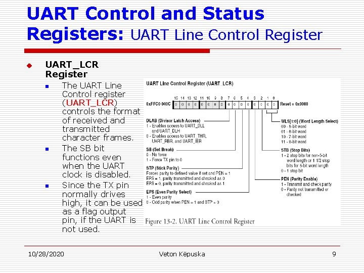 Microcomputer Systems 2 Universal Asynchronous Receiver Transmitter UART