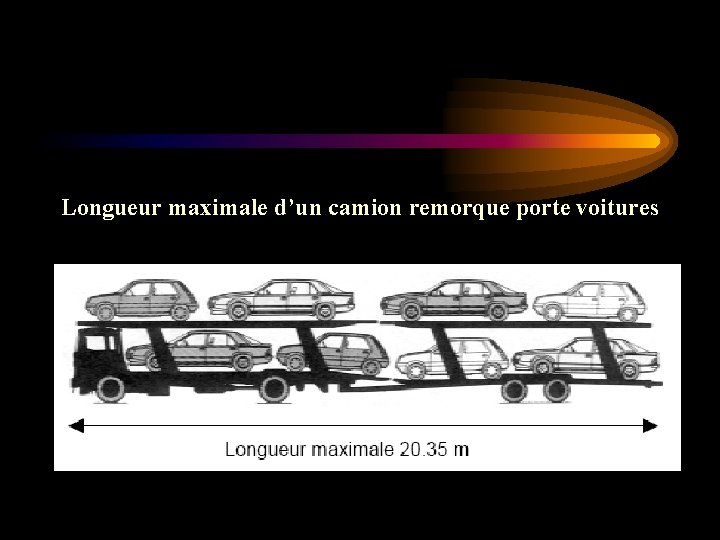 Longueur maximale d’un camion remorque porte voitures 