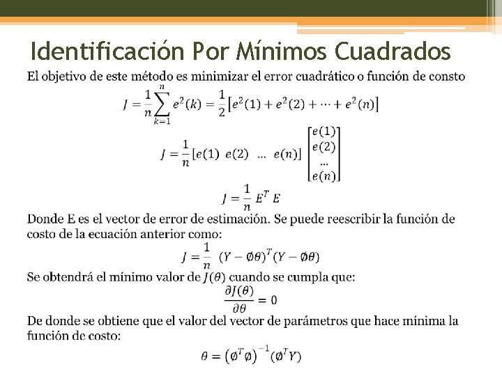 Identificación Por Mínimos Cuadrados 