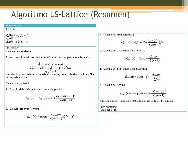 Algoritmo LS-Lattice (Resumen) 