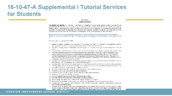 16 -10 -47 -A Supplemental I Tutorial Services for Students 16 -10 -47 -A Supplemental I Tutorial Services for Students