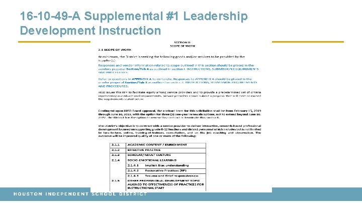 16 -10 -49 -A Supplemental #1 Leadership Development Instruction 