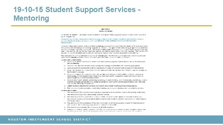 19 -10 -15 Student Support Services Mentoring 19 -10 -15 Student Support Services Mentoring