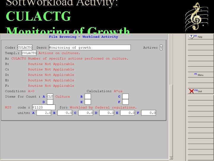 Soft. Workload Activity: CULACTG Monitoring of Growth 