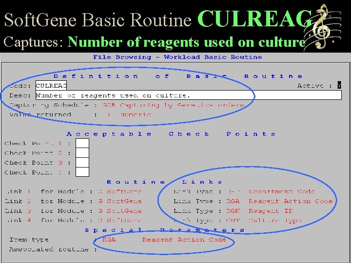 Soft. Gene Basic Routine CULREAG Captures: Number of reagents used on culture 