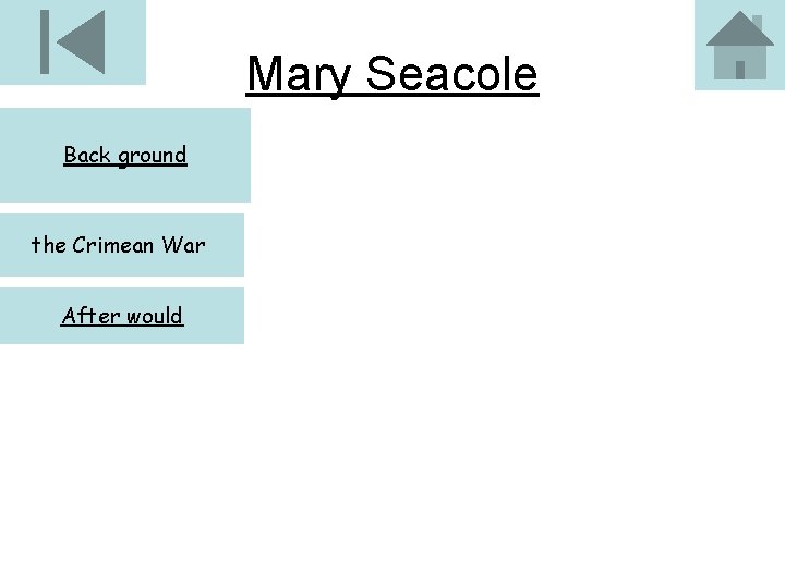 Mary Seacole Back ground the Crimean War After would 