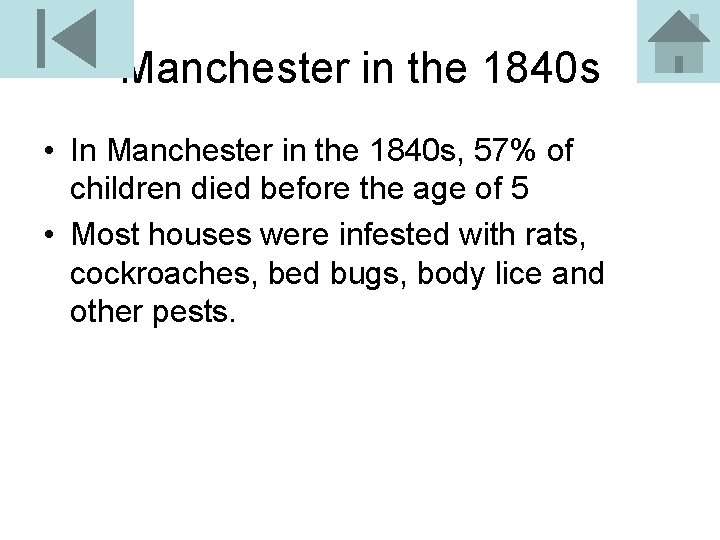 Manchester in the 1840 s • In Manchester in the 1840 s, 57% of