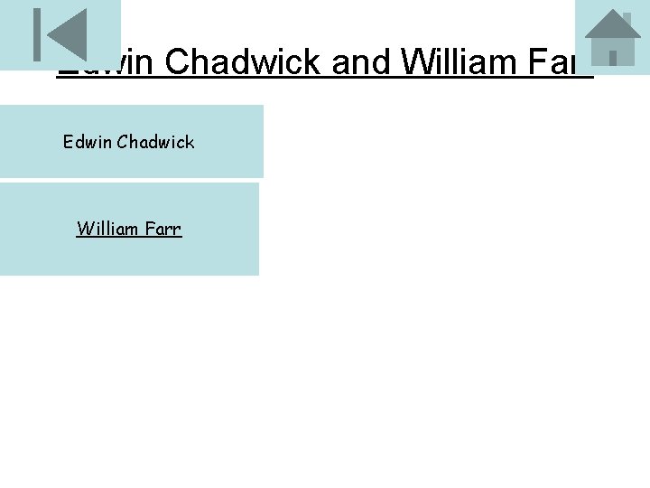 Edwin Chadwick and William Farr Edwin Chadwick William Farr 