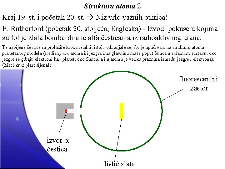 Struktura atoma 2 Kraj 19. st. i početak 20. st. Niz vrlo važnih otkrića!