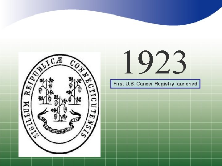 1923 First U. S. Cancer Registry launched 