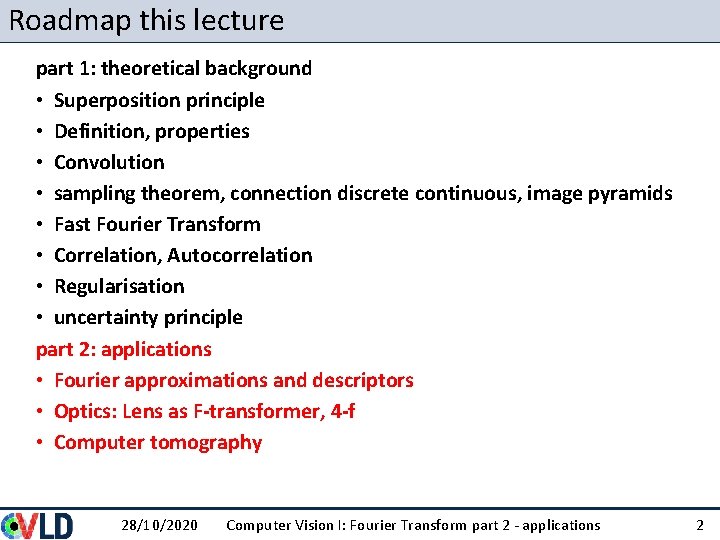 Roadmap this lecture part 1: theoretical background • Superposition principle • Definition, properties • Roadmap this lecture part 1: theoretical background • Superposition principle • Definition, properties •