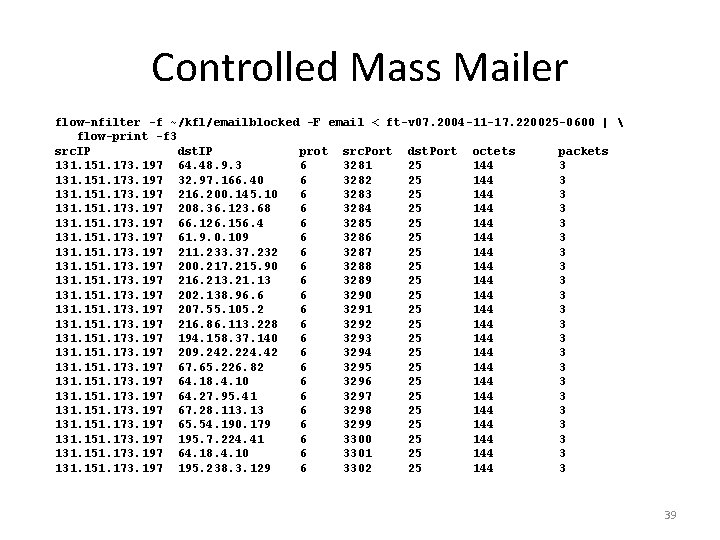 Controlled Mass Mailer flow-nfilter -f ~/kfl/emailblocked -F email < ft-v 07. 2004 -11 -17.