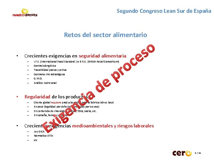 Segundo Congreso Lean Sur de España Retos del sector alimentario • Crecientes exigencias en