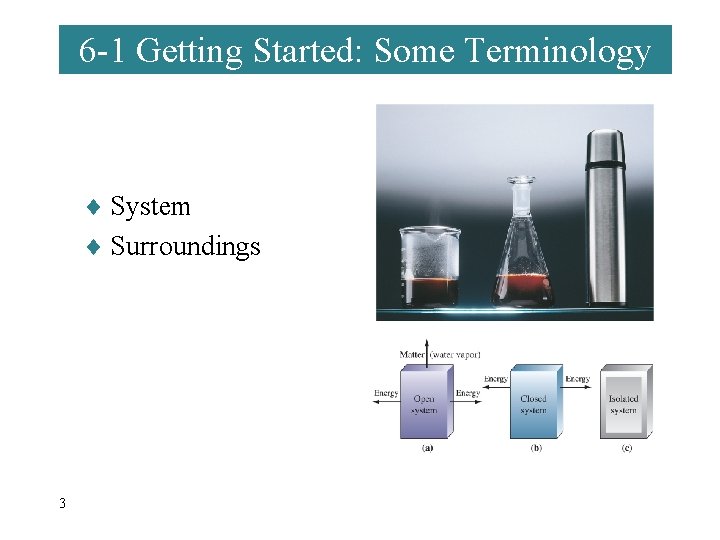 6 -1 Getting Started: Some Terminology ¨ System ¨ Surroundings 3 