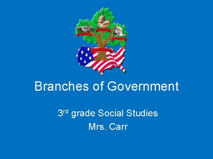 Branches of Government 3 rd grade Social Studies Mrs. Carr 