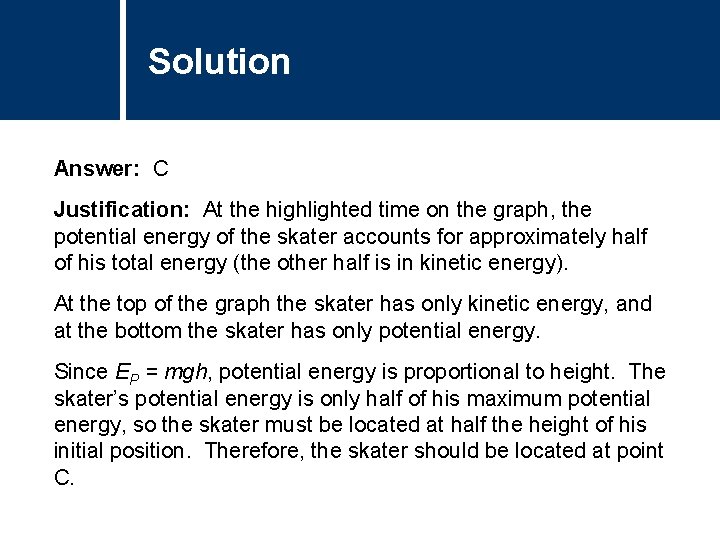 Solution Comments Answer: C Justification: At the highlighted time on the graph, the potential Solution Comments Answer: C Justification: At the highlighted time on the graph, the potential