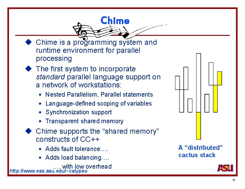 Chime u Chime is a programming system and runtime environment for parallel processing u