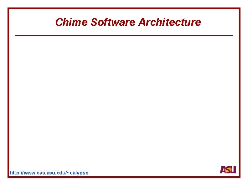 Chime Software Architecture http: //www. eas. asu. edu/~calypso 11 
