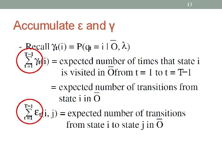 17 Accumulate ε and γ 