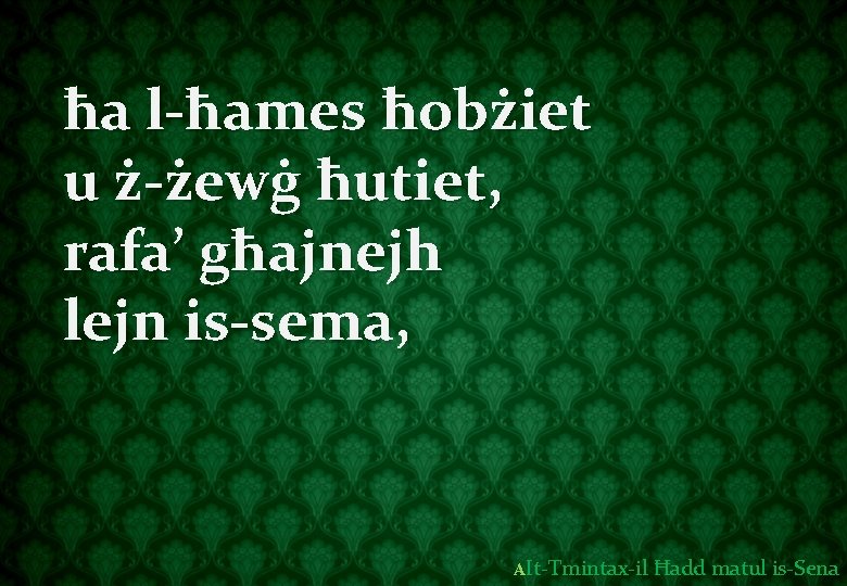 ħa l-ħames ħobżiet u ż-żewġ ħutiet, rafa’ għajnejh lejn is-sema, AIt-Tmintax-il Ħadd matul is-Sena