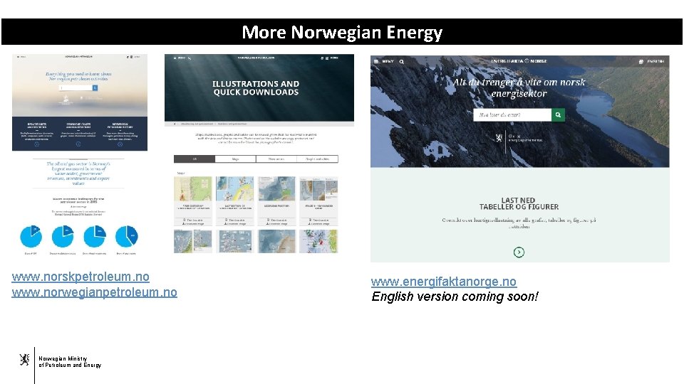 More Norwegian Energy www. norskpetroleum. no www. norwegianpetroleum. no Norwegian Ministry of Petroleum and