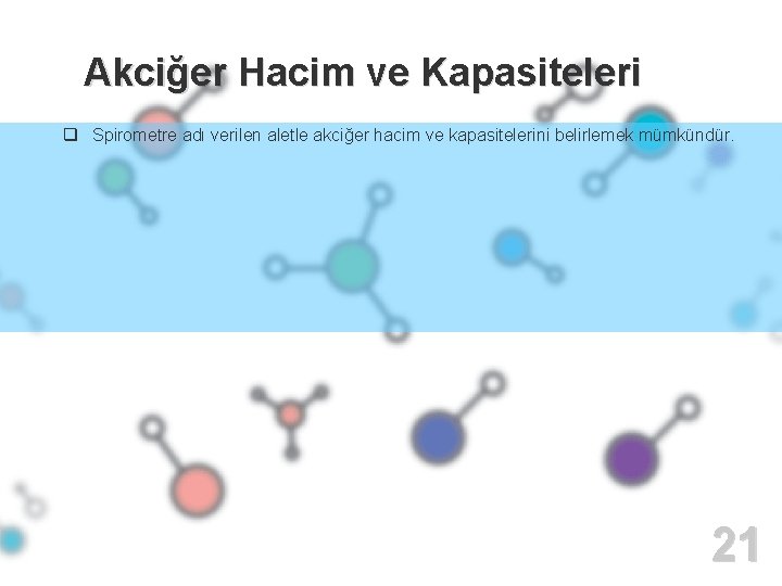 Akciğer Hacim ve Kapasiteleri q Spirometre adı verilen aletle akciğer hacim ve kapasitelerini belirlemek