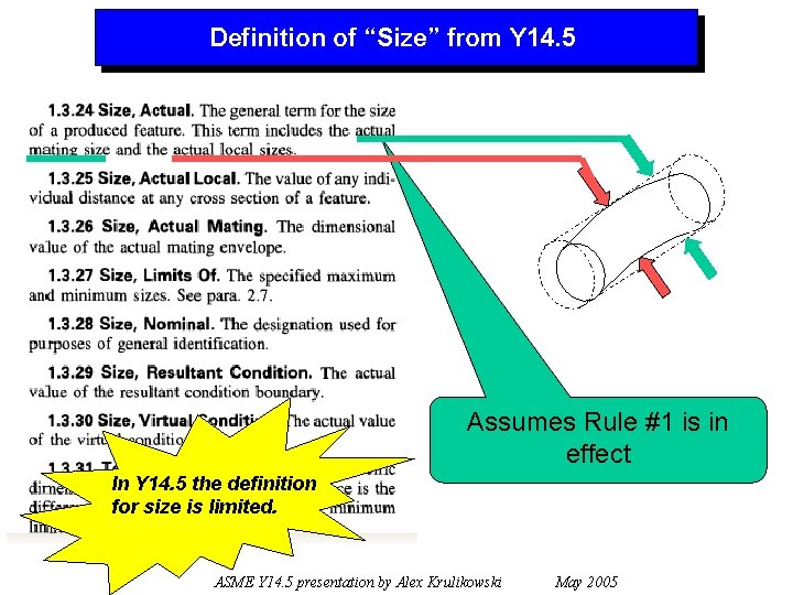 Definition of “Size” from Y 14. 5 5 -1 Assumes Rule #1 is in