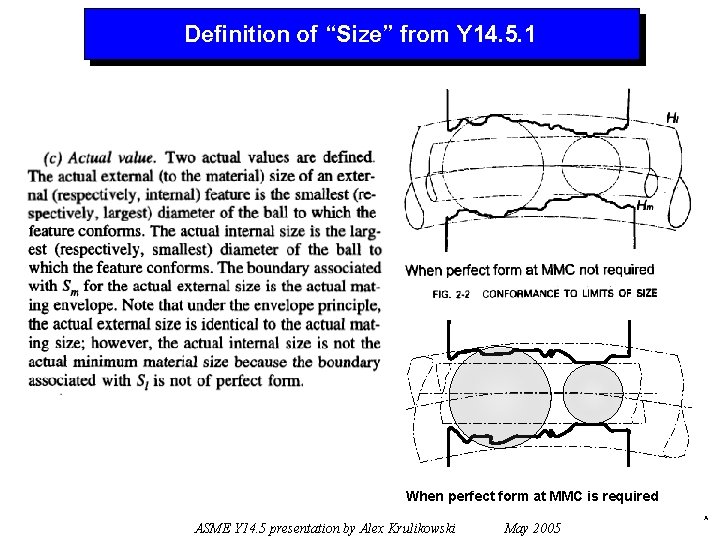 Definition of “Size” from Y 14. 5. 1 When perfect form at MMC is